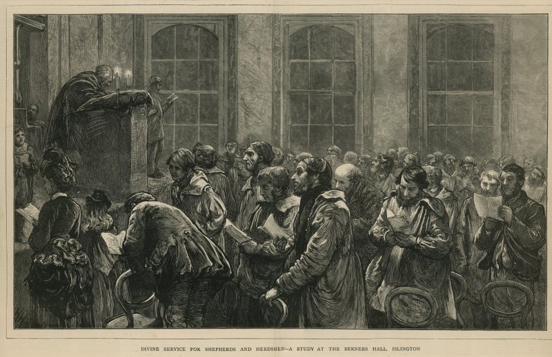 Servizio divino per pastori e mandriani - uno studio alla Berners Hall, Islington, Londra da English School