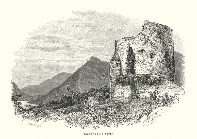Castello di Dolbadarn (incisione) da English School