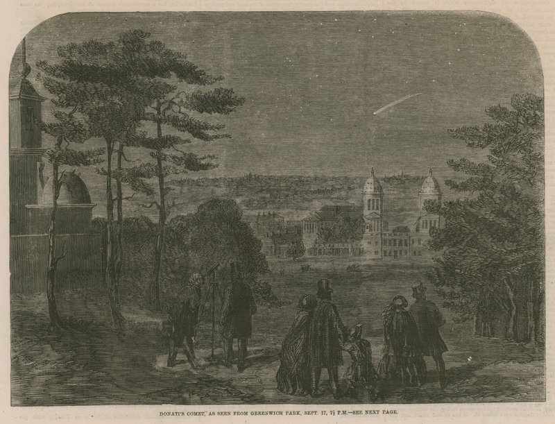 Cometa di Donati, vista dal Greenwich Park, 17 settembre 1858, alle 19:30 da English School
