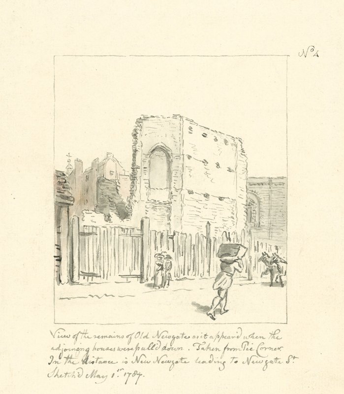 Disegno dei resti di Old Newgate da English School