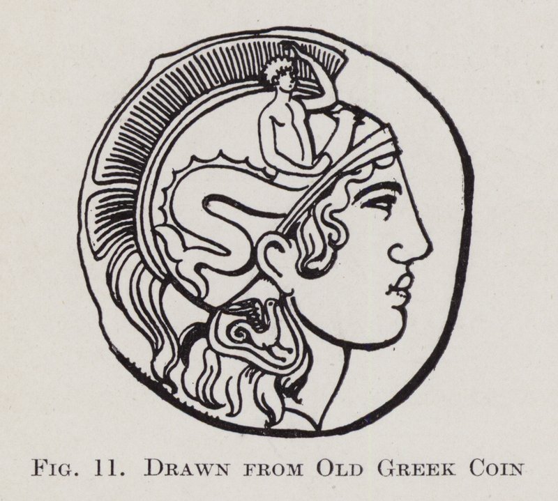 Disegnato da Vecchia Moneta Greca (litografia) da English School