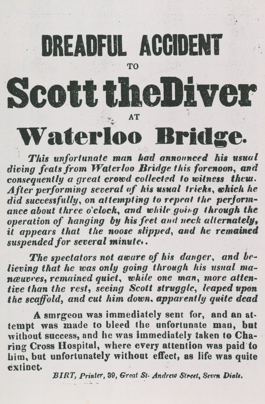 Terribile incidente di Scott il subacqueo al Waterloo Bridge da English School
