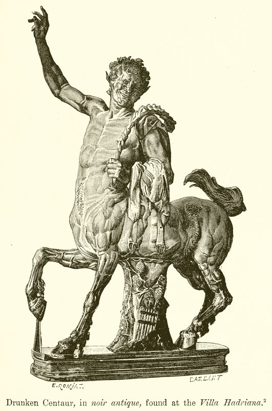 Centauro ubriaco, in Noir Antique, trovato alla Villa Adriana da English School