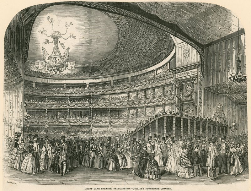 Drury Lane Theatre ridipinto - Concerto Promenade di Jullien da English School