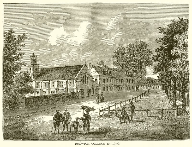 Collegio di Dulwich nel 1750 da English School