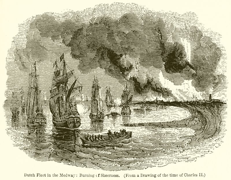 Flotta olandese nel Medway: Incendio di Sheerness da English School