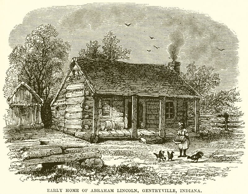 Prima casa di Abraham Lincoln, Gentryville, Indiana da English School