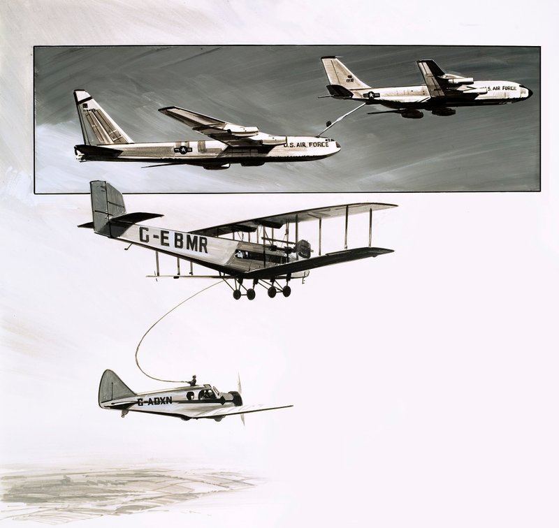 Rifornimento in volo precoce per un Handley Page W10 da English School