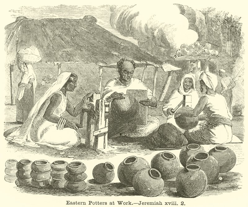 Vasai orientali al lavoro, Geremia, xviii, 2 da English School