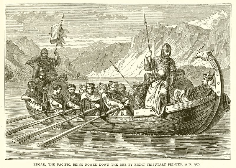 Edgar, il Pacifico, trasportato sul Dee da otto principi tributari, 959 d.C. da English School