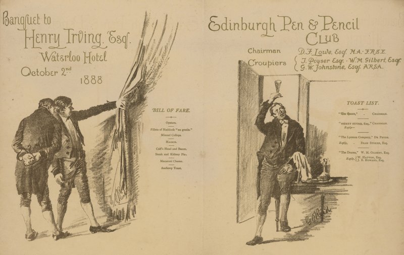 Edinburgh Pen and Pencil Club: Banchetto per Henry Irving da English School