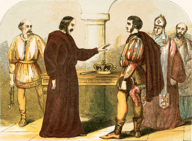 Edoardo II che rinuncia alla sua regalità da English School