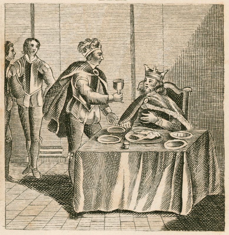 Edoardo, il Principe Nero, serve il suo prigioniero, Re Giovanni II di Francia da English School