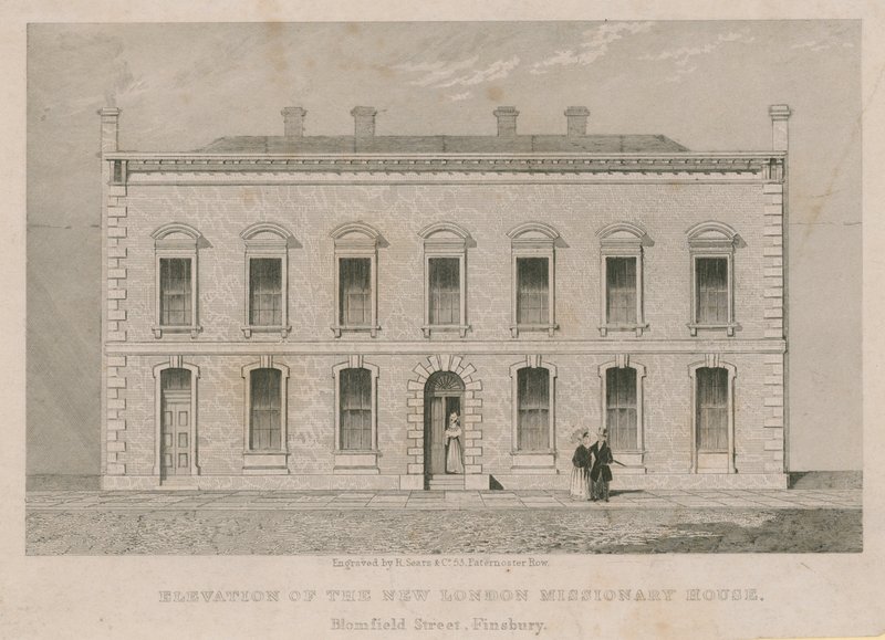 Elevazione della nuova casa missionaria di Londra, Blomfield Street, Finsbury da English School