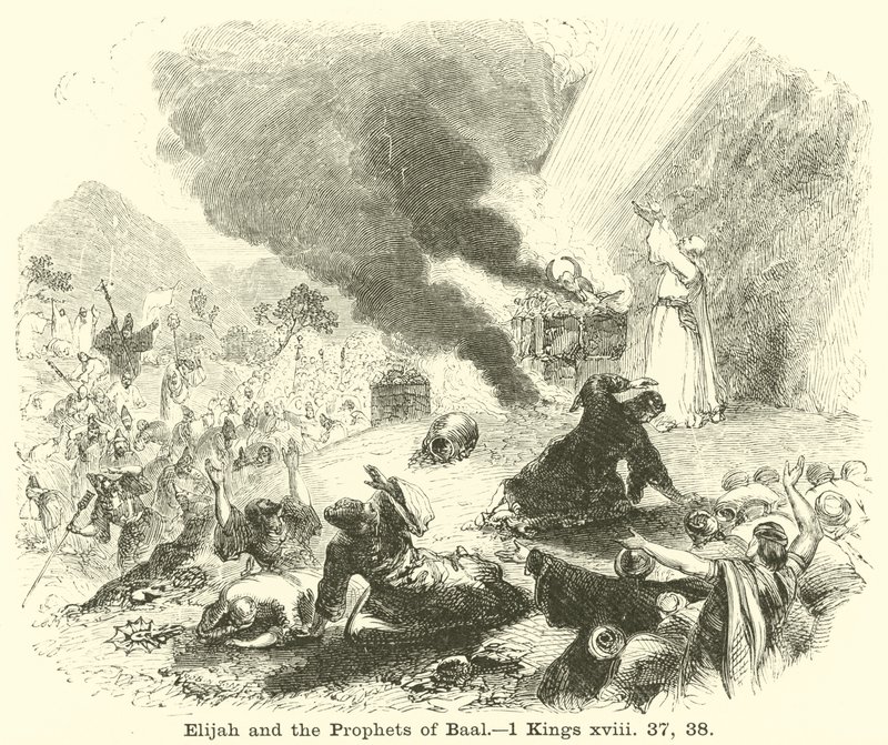 Elia e i profeti di Baal, 1 Re, xviii, 37, 38 da English School