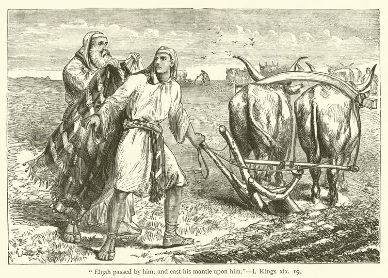 "Elia passò vicino a lui e gli gettò il mantello addosso", I, Re, xix da English School