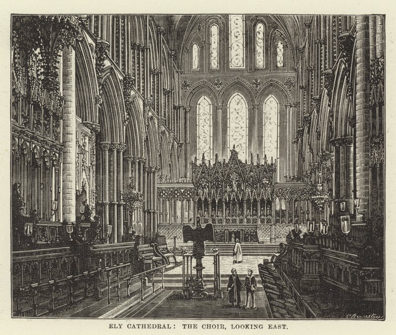 Cattedrale di Ely, il coro, vista verso est da English School