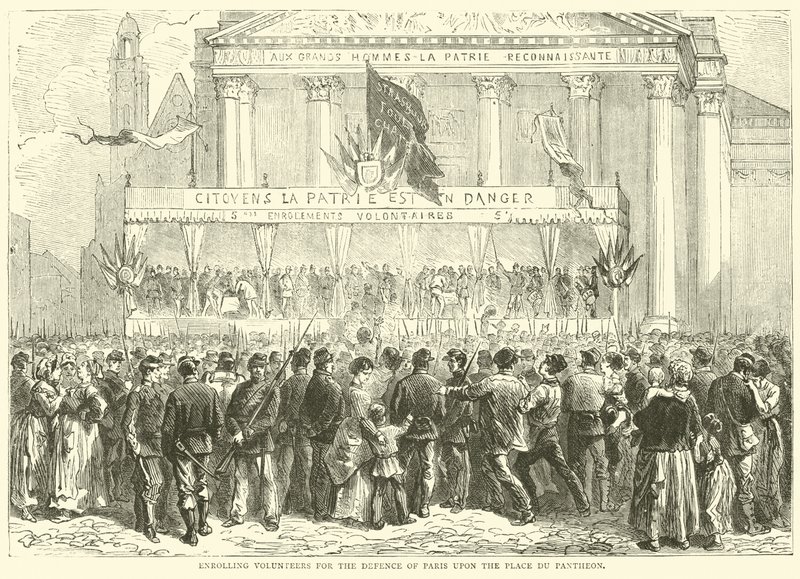 Arruolamento di volontari per la difesa di Parigi in Place du Pantheon da English School