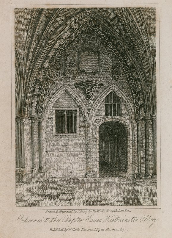 Ingresso alla Sala Capitolare, Abbazia di Westminster, Londra da English School