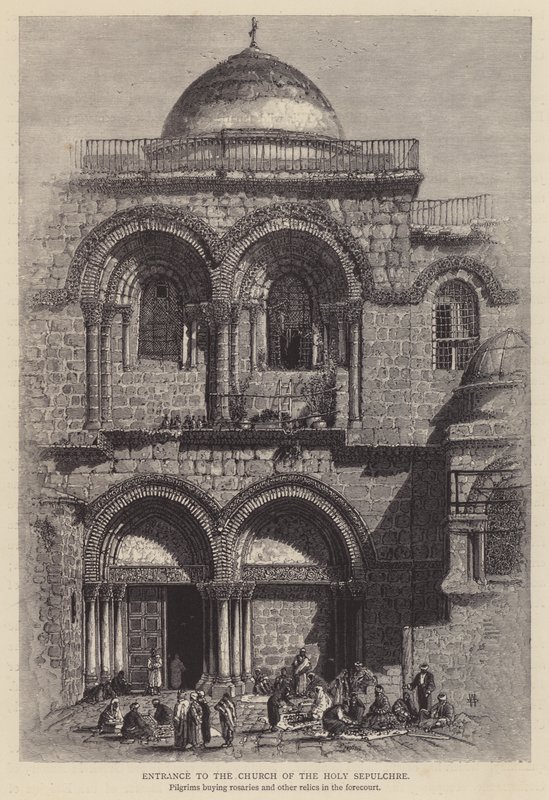 Ingresso alla Chiesa del Santo Sepolcro (incisione) da English School