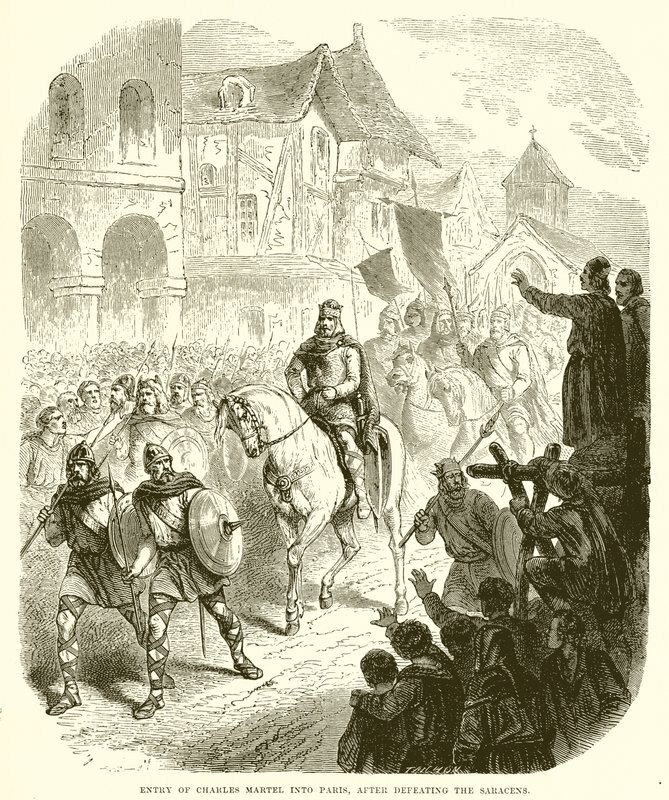 Ingresso di Carlo Martello a Parigi, dopo aver sconfitto i Saraceni da English School