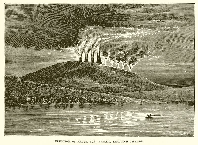 Eruzione del Mauna Loa, Hawaii, Isole Sandwich da English School