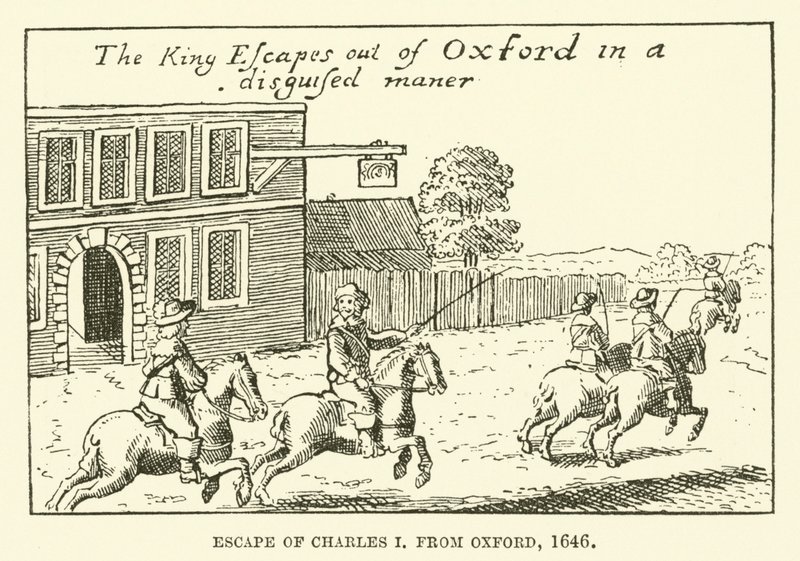 Fuga di Carlo I, da Oxford da English School