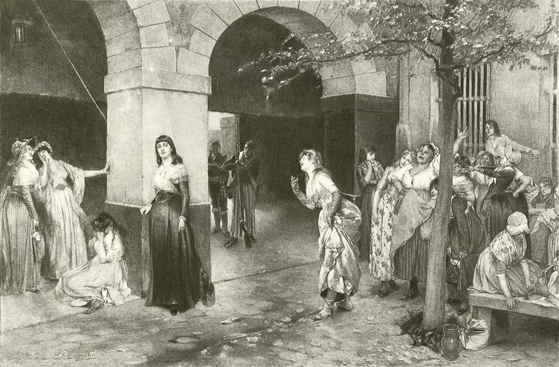 Evariste Carpentier Mme Roland nella prigione di Ste Pelagie (incisione) da English School