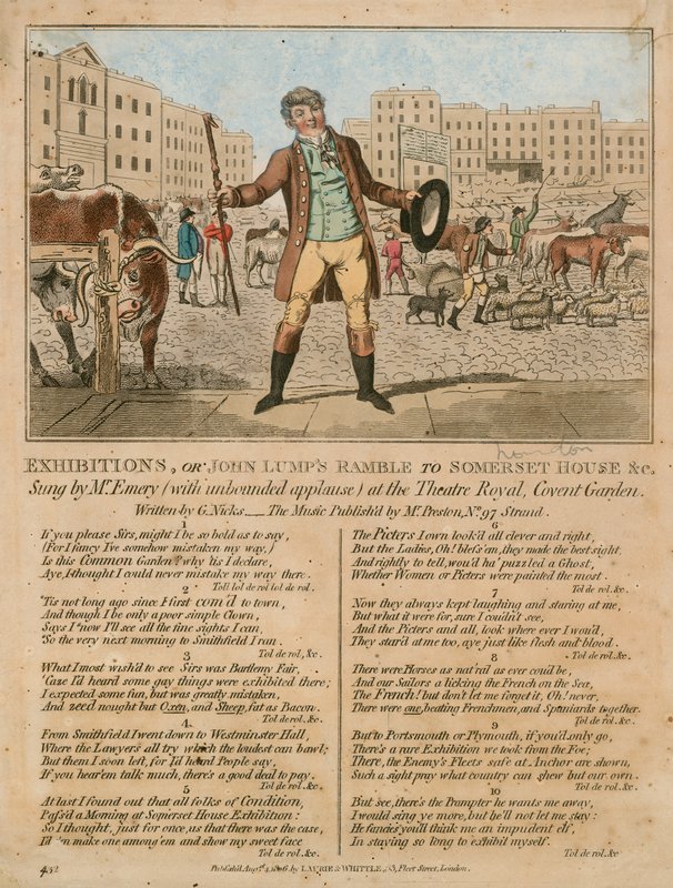 Esposizioni, o la passeggiata di John Lumps a Somerset House, ecc. da English School