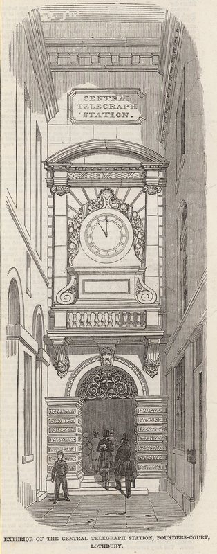 Esterno della Stazione Centrale del Telegrafo, Pounders Court, Lothbury da English School