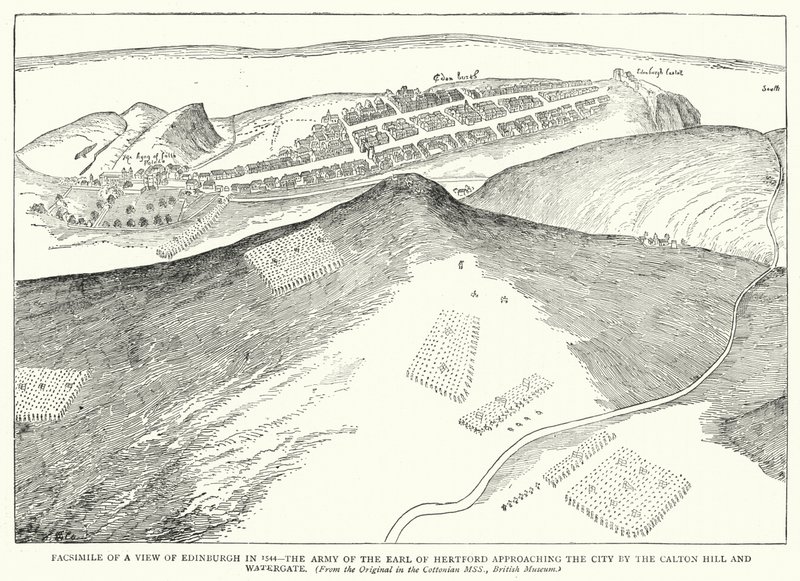 Facsimile di una veduta di Edimburgo nel 1544, l