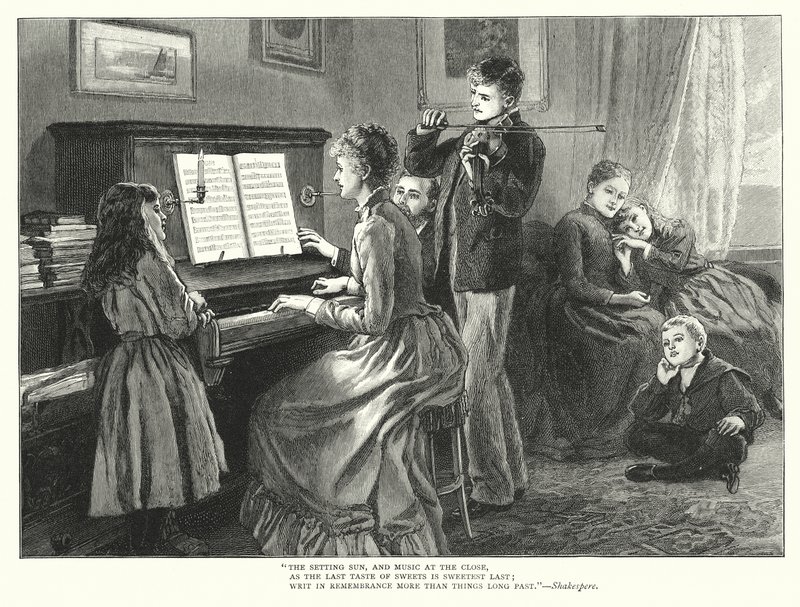 Famiglia che suona musica insieme da English School