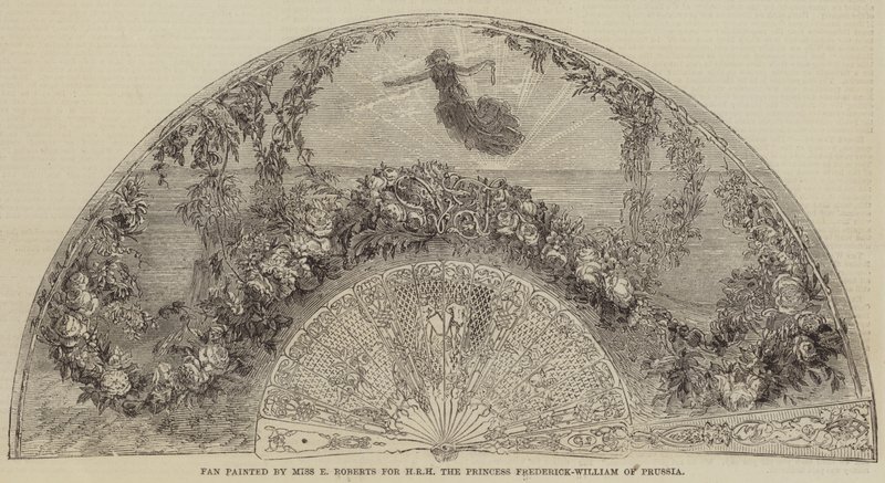 Ventaglio dipinto da Miss E Roberts per HRH la Principessa Federico-Guglielmo di Prussia (incisione) da English School