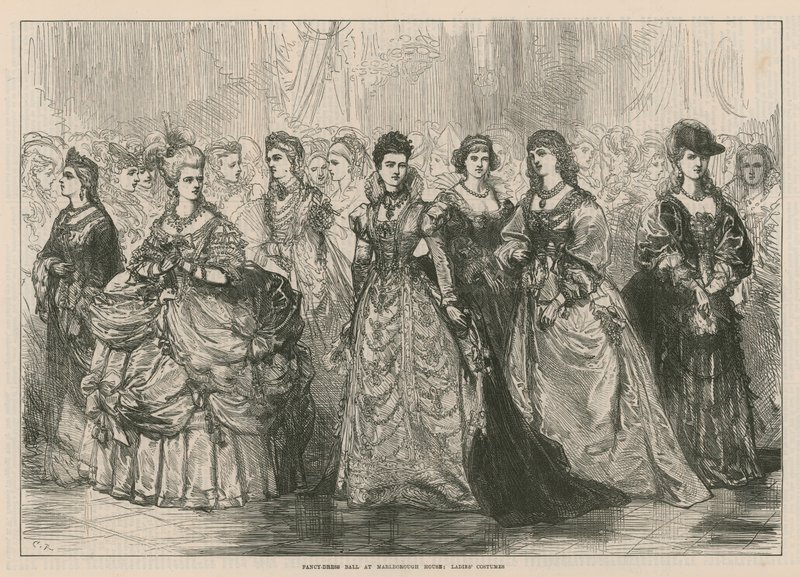 Ballo in maschera a Marlborough House - Costumi da signore da English School