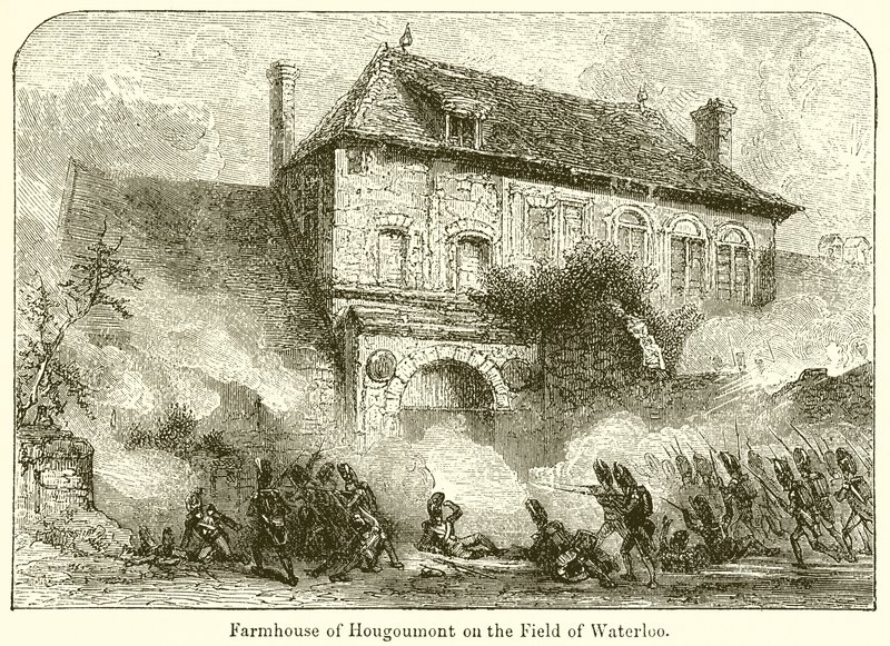 Fattoria di Hougoumont sul Campo di Waterloo da English School