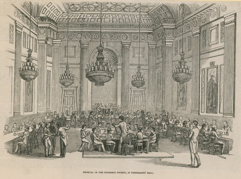 Festival della Madrigal Society, Freemasons Hall, Londra da English School