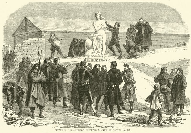 Figura di Resistenza, eseguita nella neve sul Bastione n. 85, dicembre 1870 da English School