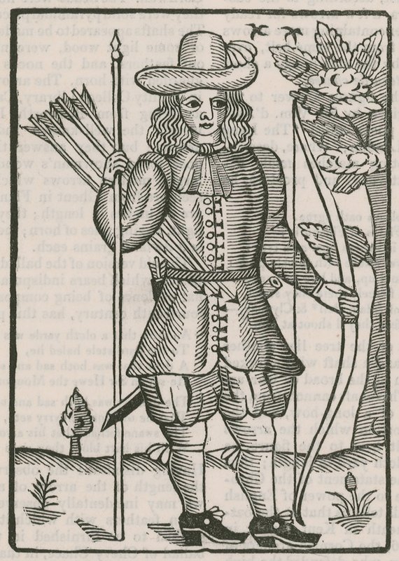 Biglietto degli arcieri di Finsbury per la gara del 1676 da English School