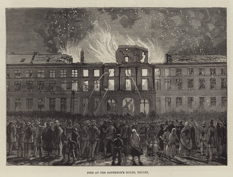 Incendio alla casa del governatore, Bruges da English School