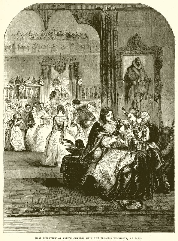 Primo incontro del principe Carlo con la principessa Enrichetta a Parigi da English School