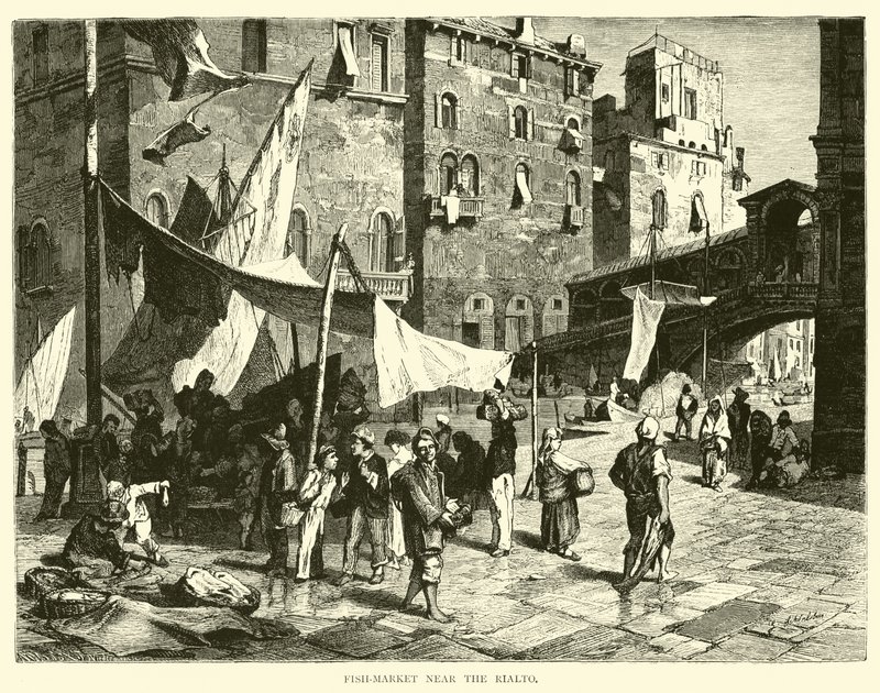 Mercato del pesce vicino al Rialto da English School