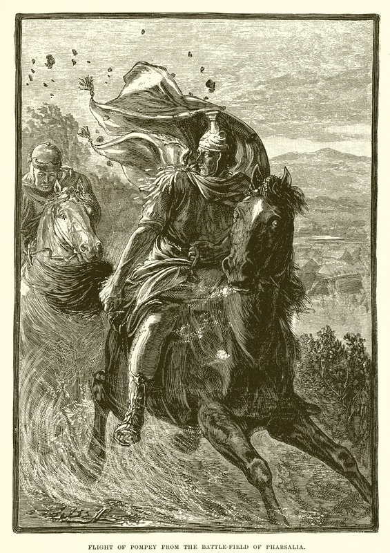 Fuga di Pompeo dal campo di battaglia di Farsalo da English School