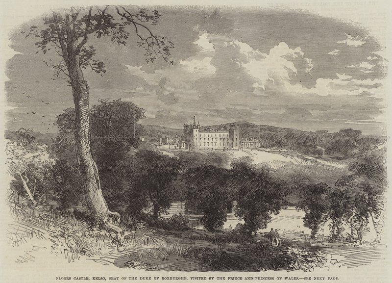 Floors Castle, Kelso, residenza del Duca di Roxburghe, visitata dal Principe e dalla Principessa del Galles da English School