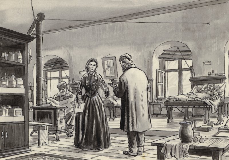 Florence Nightingale che lavora all