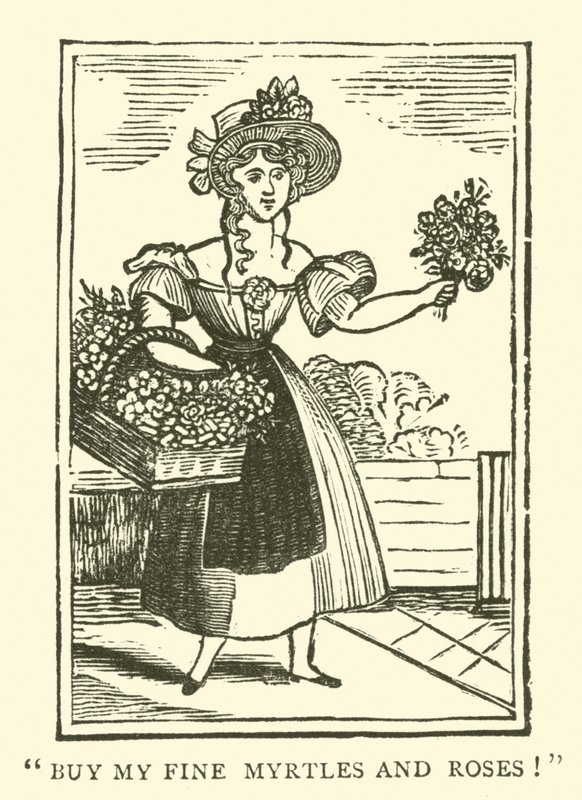 Venditore di fiori (xilografia) da English School