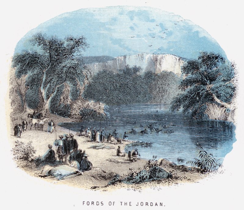 Guadi del Giordano (incisione colorata) da English School