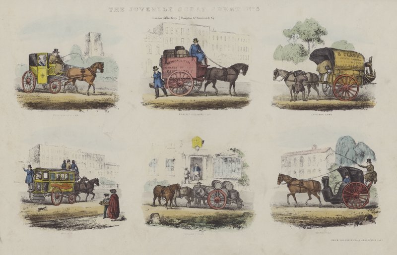 Forme di trasporto nella Londra della metà del XIX secolo da English School