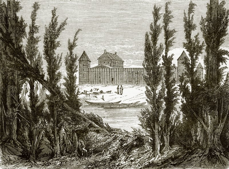 Forte Edmonton, sul fiume Saskatchewan superiore da English School