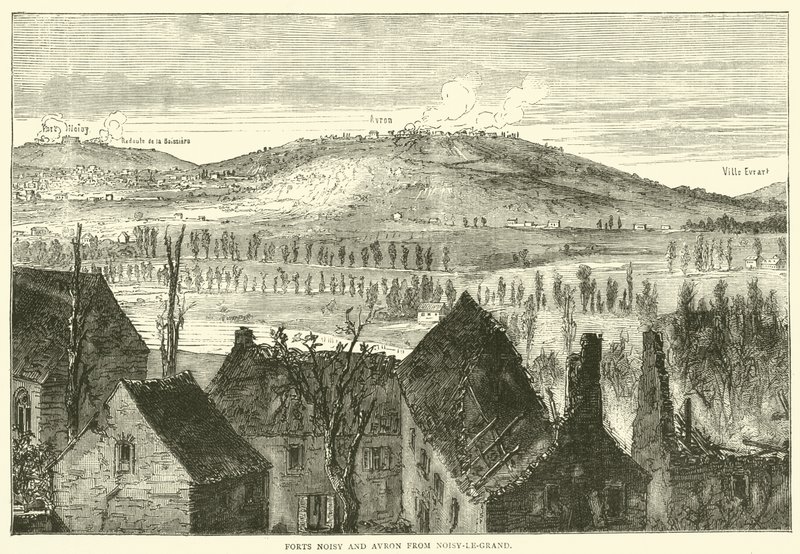 Fortezze Noisy e Avron da Noisy-le-Grand, gennaio 1871 da English School