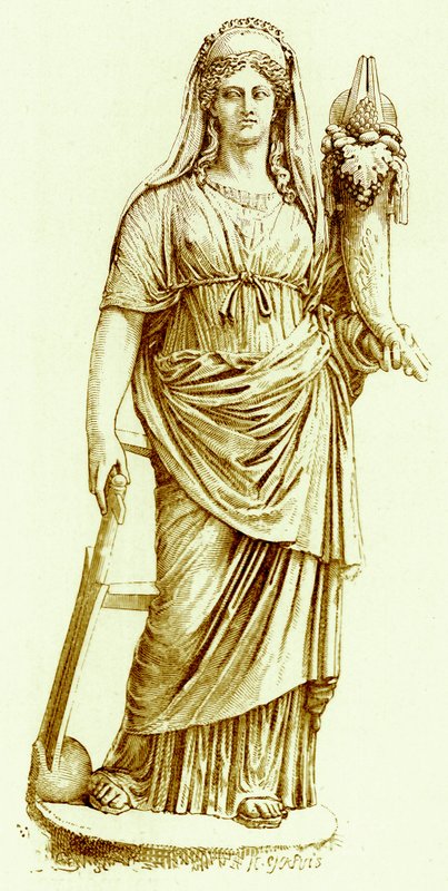 Fortuna, statua nel Vaticano, illustrazione da History of Rome di Victor Duruy, pubblicato nel 1884 da English School
